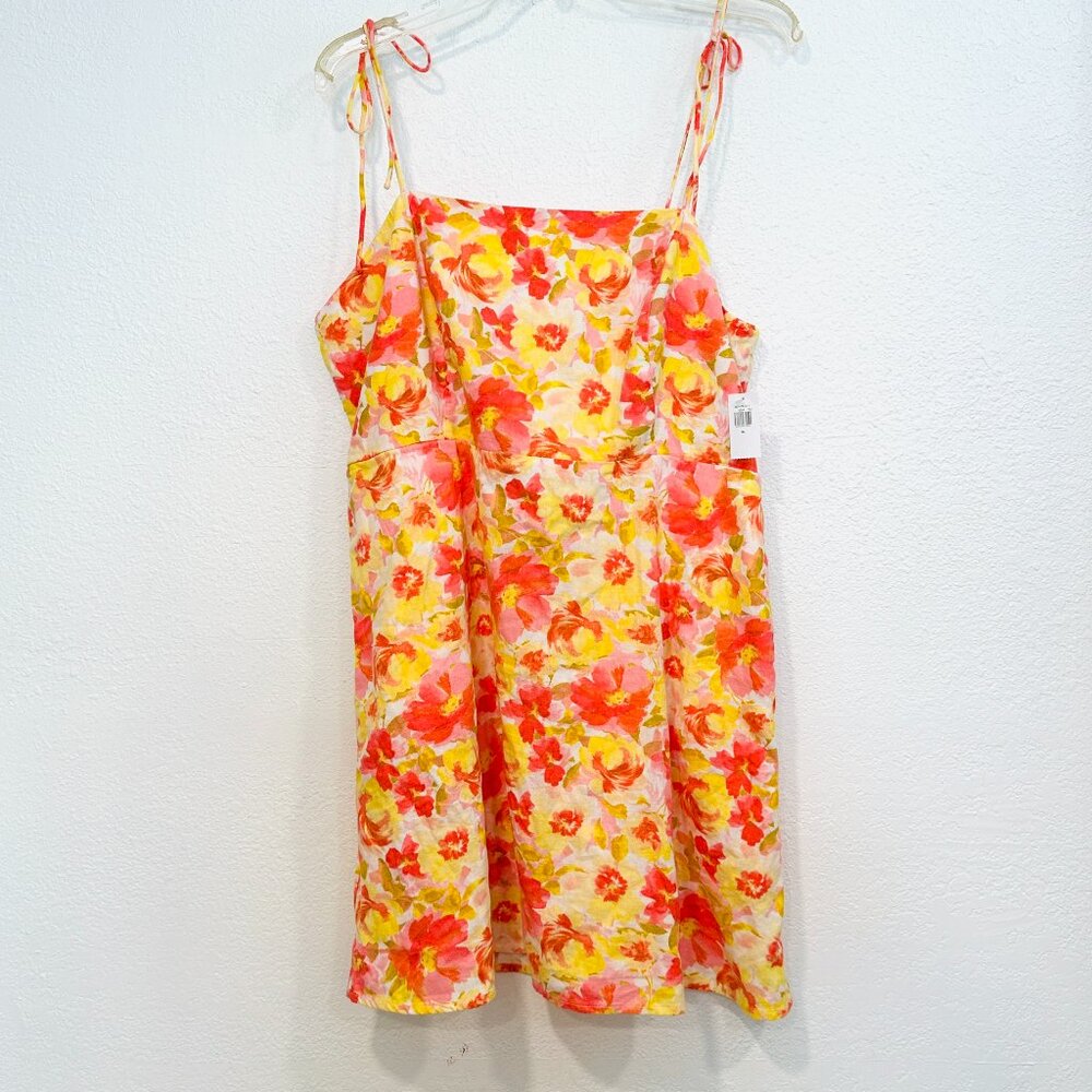 NWT Old Navy Dress Mini Cami Fit & Flare Tie Shoulder Bright MultiColor Size XL